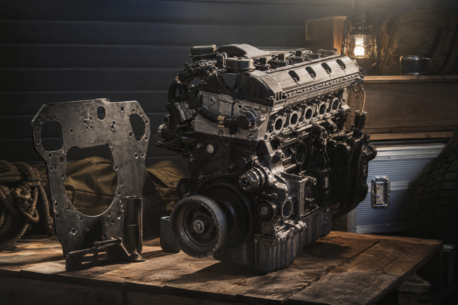 Used BMW engine crated and ready for worldwide doorstep shipping from Bavarian Engines Hamburg